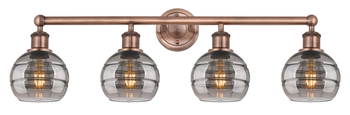 Innovations Edison 616-4W-AC-G556-6SM Bath Vanity Light 33 in. wide - Antique Copper