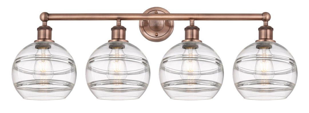 Innovations Downtown Urban 616-4W-AC-G556-8CL Bath Vanity Light 35 in. wide - Antique Copper