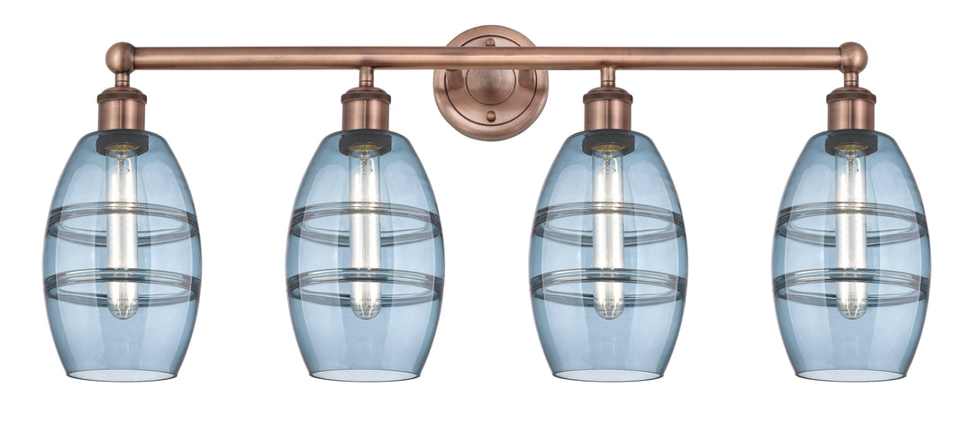 Innovations Edison 616-4W-AC-G557-6BL Bath Vanity Light 33 in. wide - Antique Copper