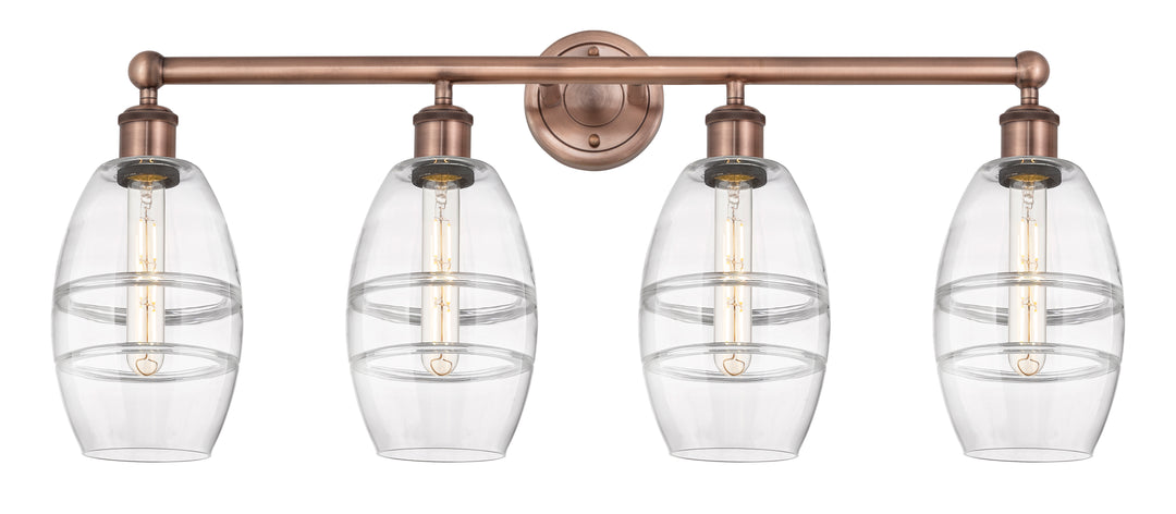 Innovations Edison 616-4W-AC-G557-6CL Bath Vanity Light 33 in. wide - Antique Copper