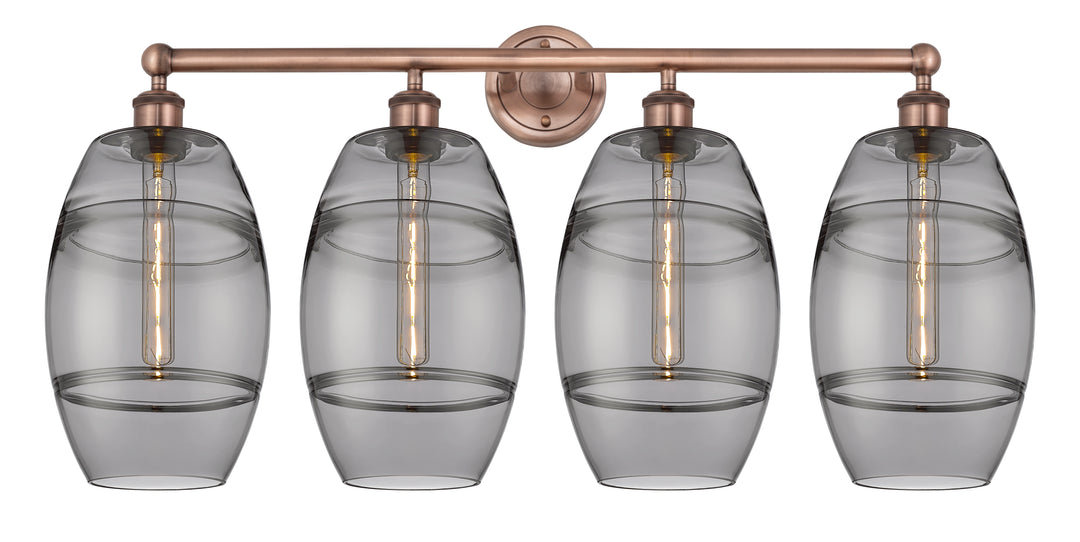 Innovations Downtown Urban 616-4W-AC-G557-8SM Bath Vanity Light 35 in. wide - Antique Copper