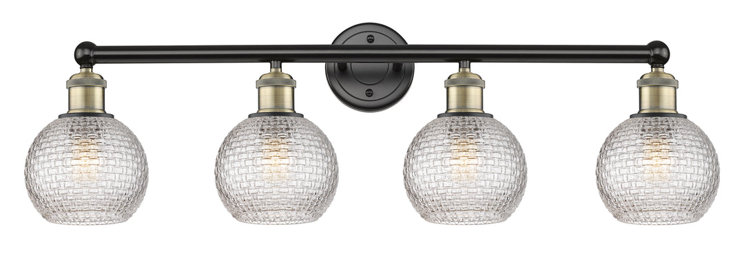 Innovations Edison 616-4W-BAB-G122C-6CL Bath Vanity Light 33 in. wide - Black Antique Brass