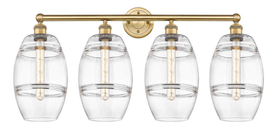 Innovations Downtown Urban 616-4W-BB-G557-8CL Bath Vanity Light 35 in. wide - Brushed Brass