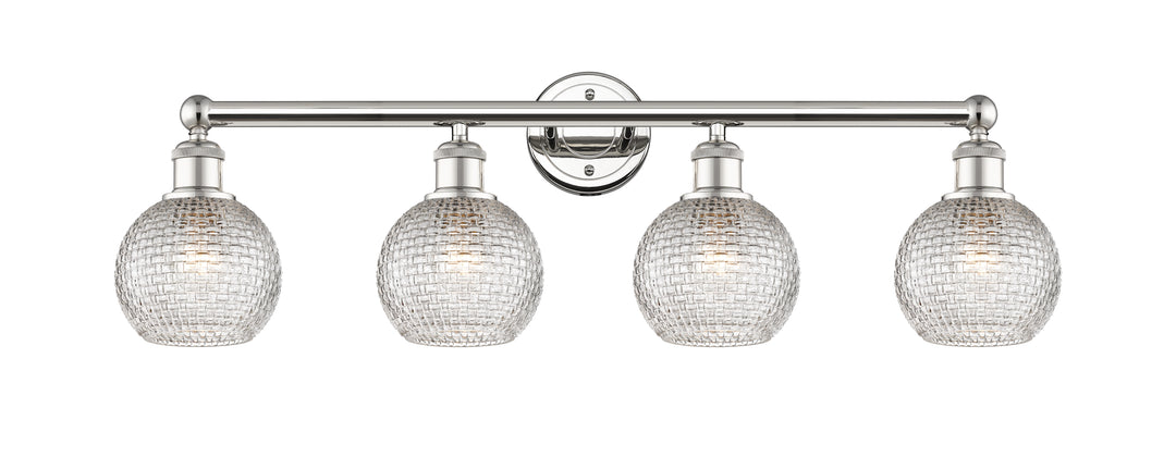 Innovations Edison 616-4W-PN-G122C-6CL Bath Vanity Light 33 in. wide - Polished Nickel