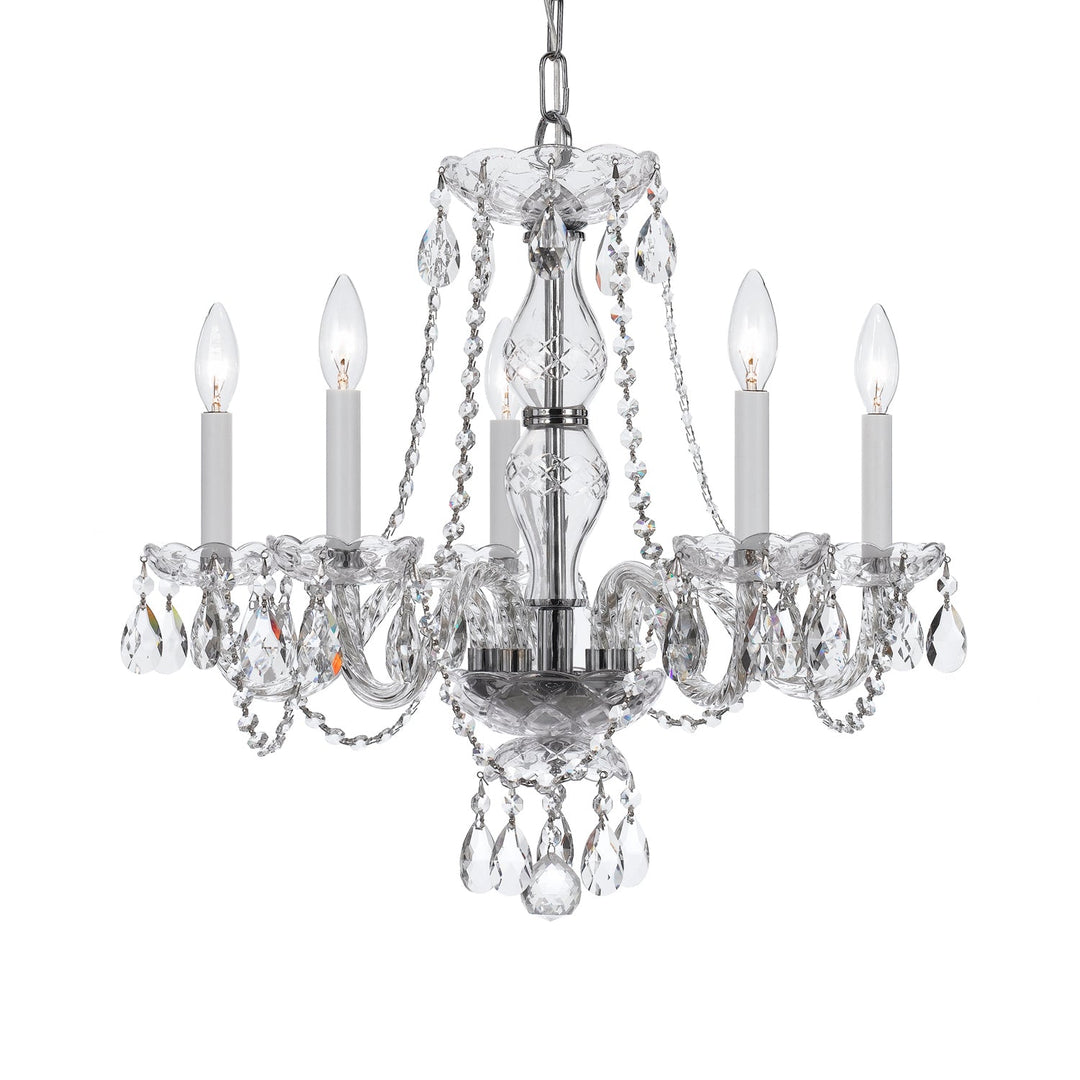 Crystorama Traditional Crystal 5085-CH-CL-MWP Chandelier Light - Polished Chrome