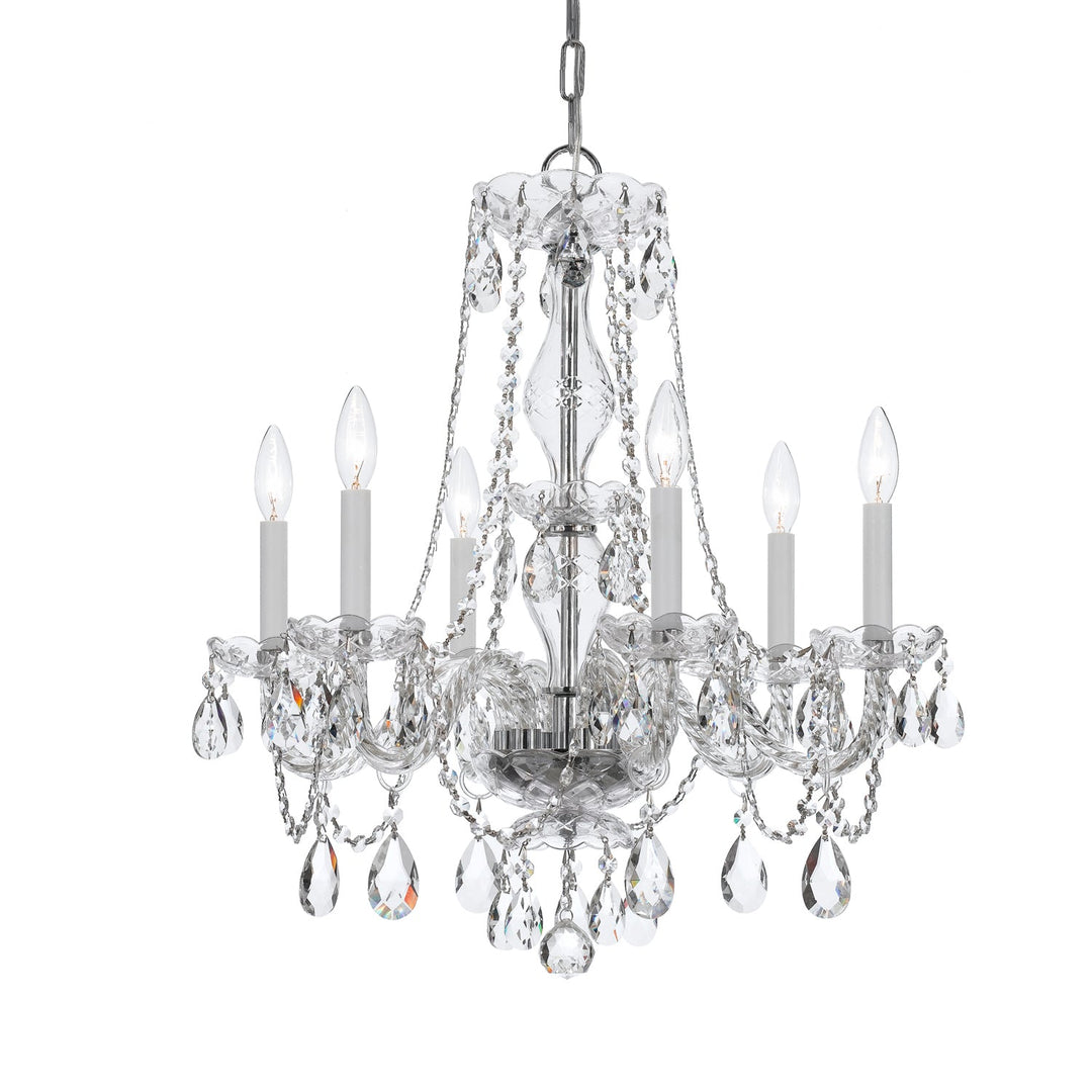 Crystorama Traditional Crystal 5086-CH-CL-MWP Chandelier Light - Polished Chrome