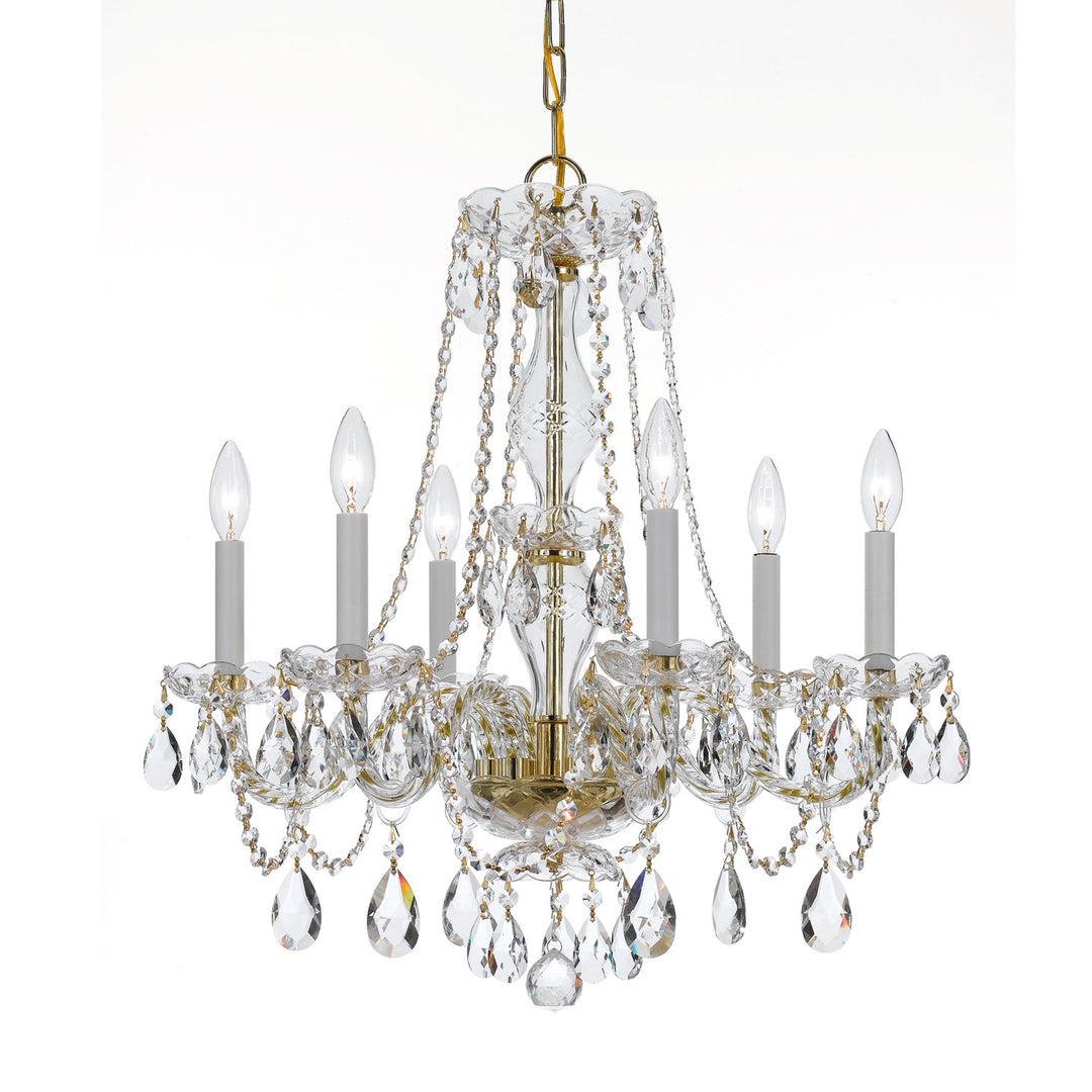 Crystorama Traditional Crystal 5086-PB-CL-S Chandelier Light - Polished Brass
