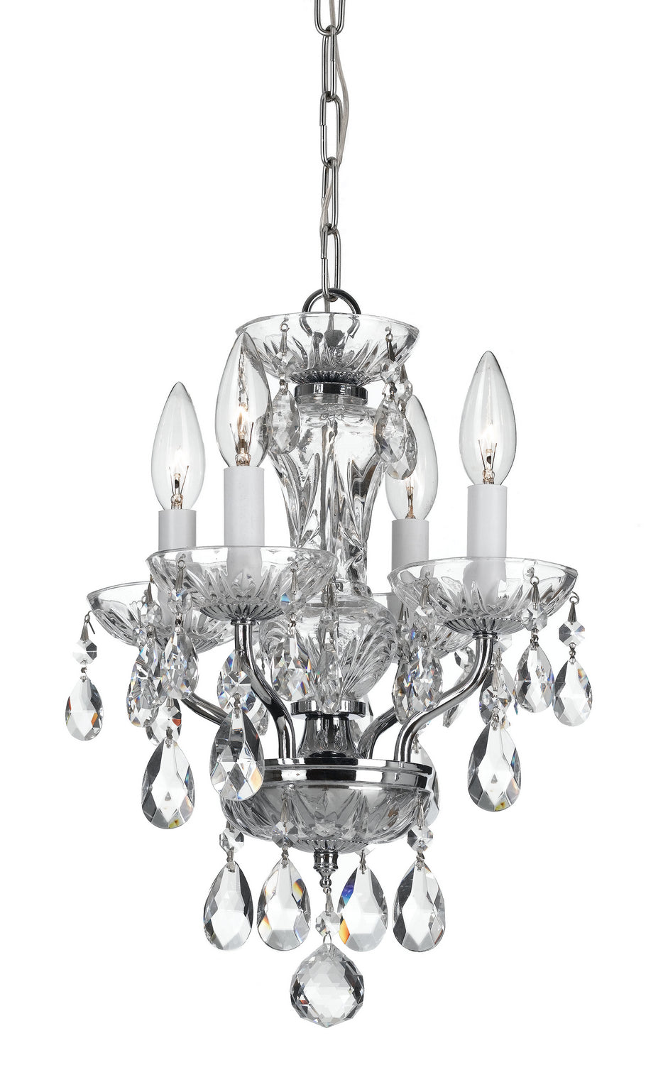 Crystorama Traditional Crystal 5534-CH-CL-MWP Chandelier Light - Polished Chrome