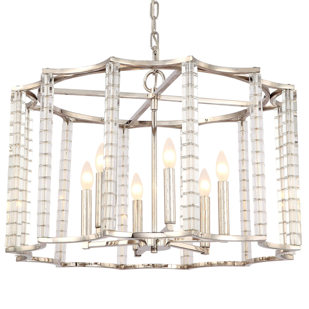 Crystorama Carson 8856-PN Chandelier Light - Polished Nickel