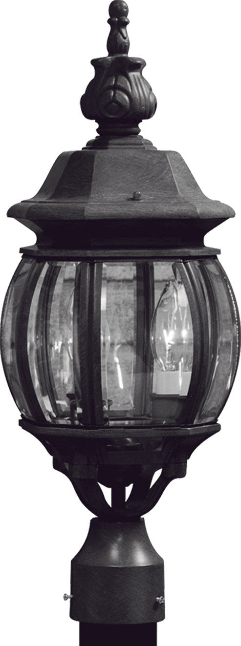 Artcraft Lighting AC8363BK Classico Three Light Outdoor Post Mount Outdoor Black
