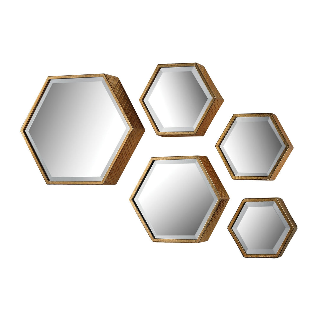 Elk Lighting 138-170/S5  Hexagonal Mirror Gold