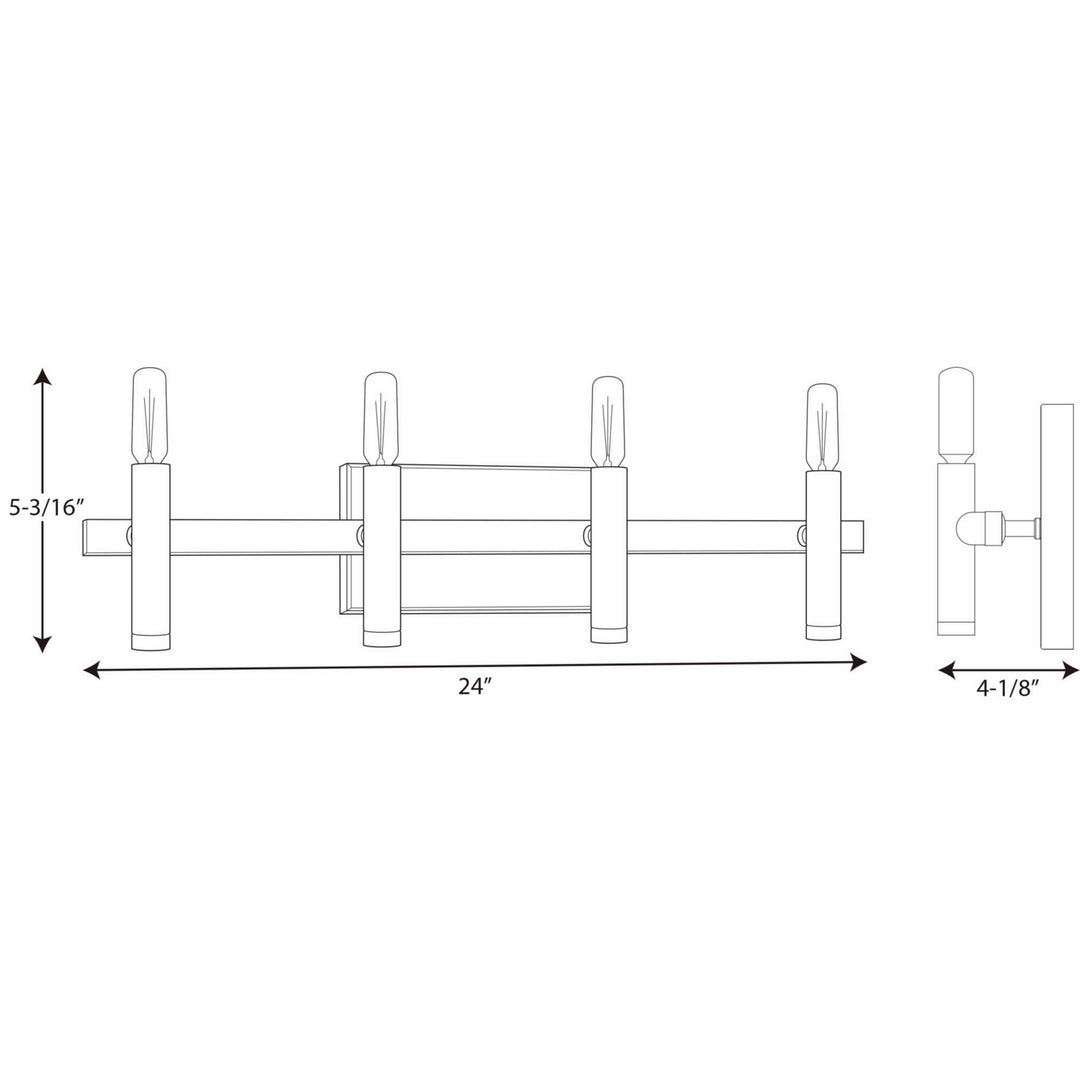Progress Draper P2102-104 Bath Vanity Light 24 in. wide - Polished Nickel