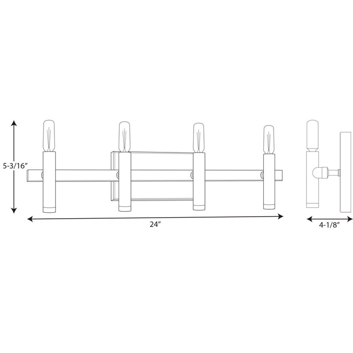 Progress Draper P2102-104 Bath Vanity Light 24 in. wide - Polished Nickel