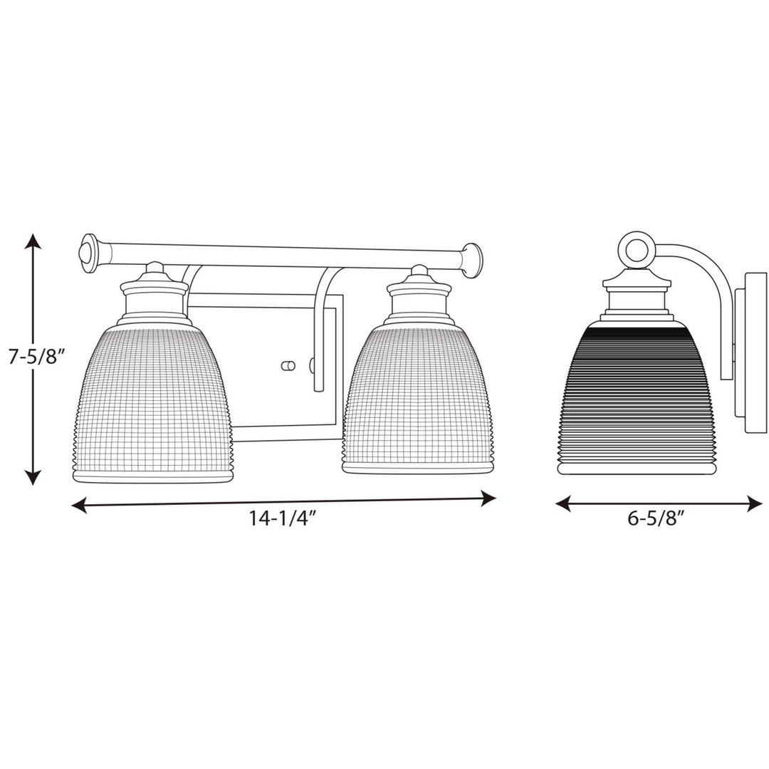 Progress Lucky P2116-15 Bath Vanity Light 15 in. wide - Polished Chrome