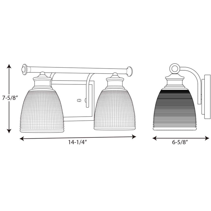 Progress Lucky P2116-15 Bath Vanity Light 15 in. wide - Polished Chrome