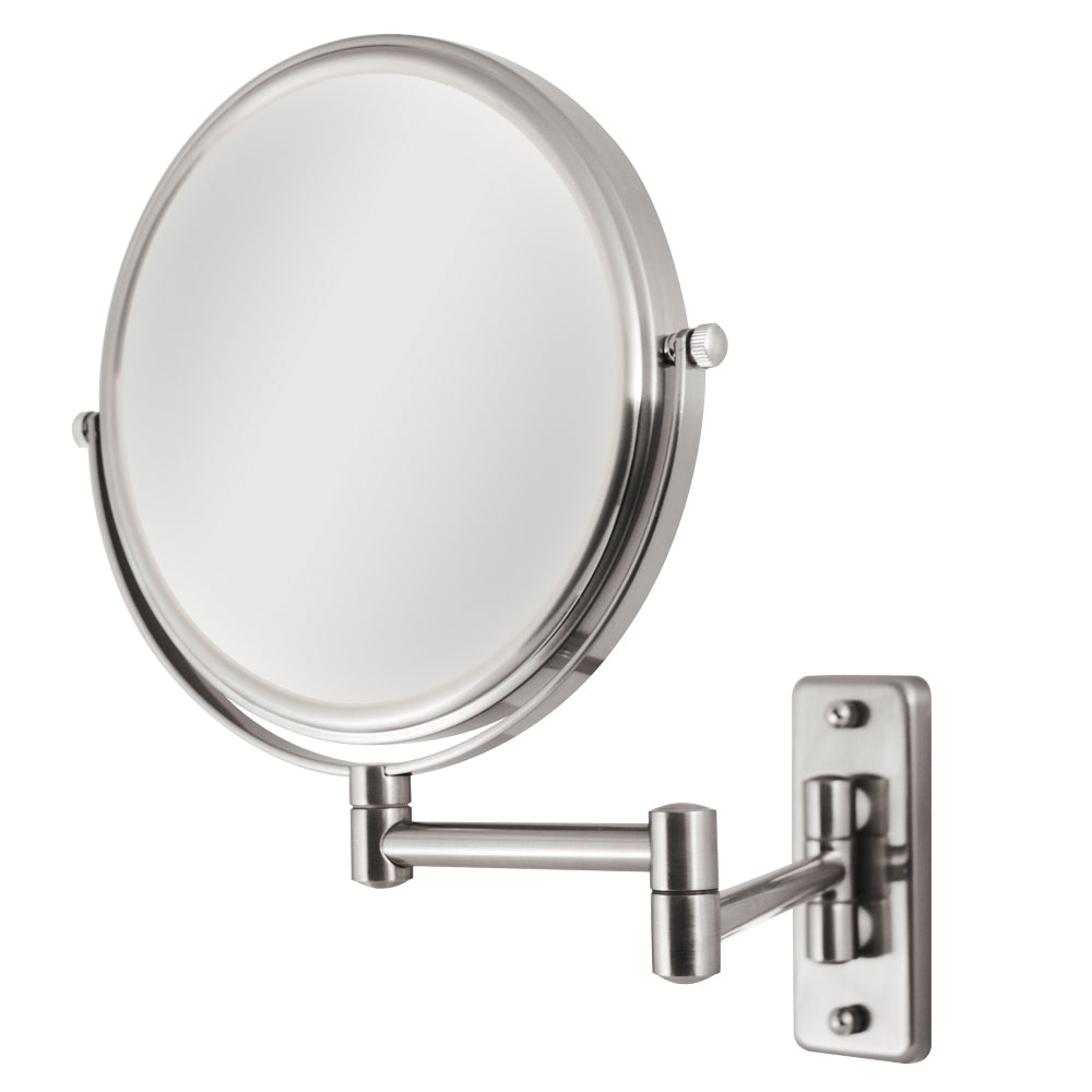 Zadro Lighting OVW45 Wall Mirror Dual Arm Wall Mount Mirror Pewter, Nickel, Silver