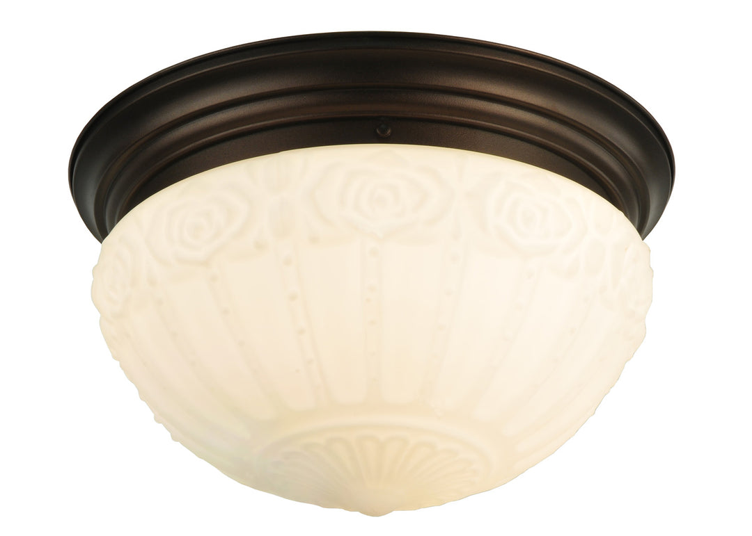 Meyda Tiffany White Puffy Rose 130633 Ceiling Light - Mahogany Bronze