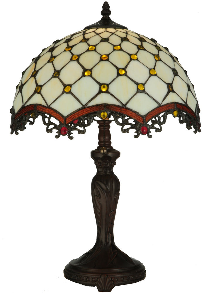 Meyda Tiffany Lighting 130761 Jeweled Katherine One Light Table Lamp Lamp Bronze / Dark