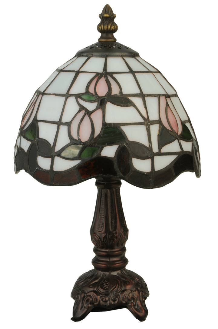Meyda Tiffany Lighting 132340 Roseborder One Light Mini Lamp Lamp Bronze / Dark