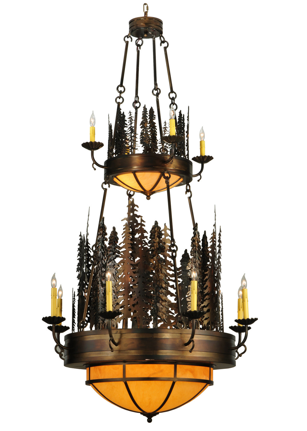 Meyda Tiffany Walden Pine 133303 Chandelier Light - Burnished Copper