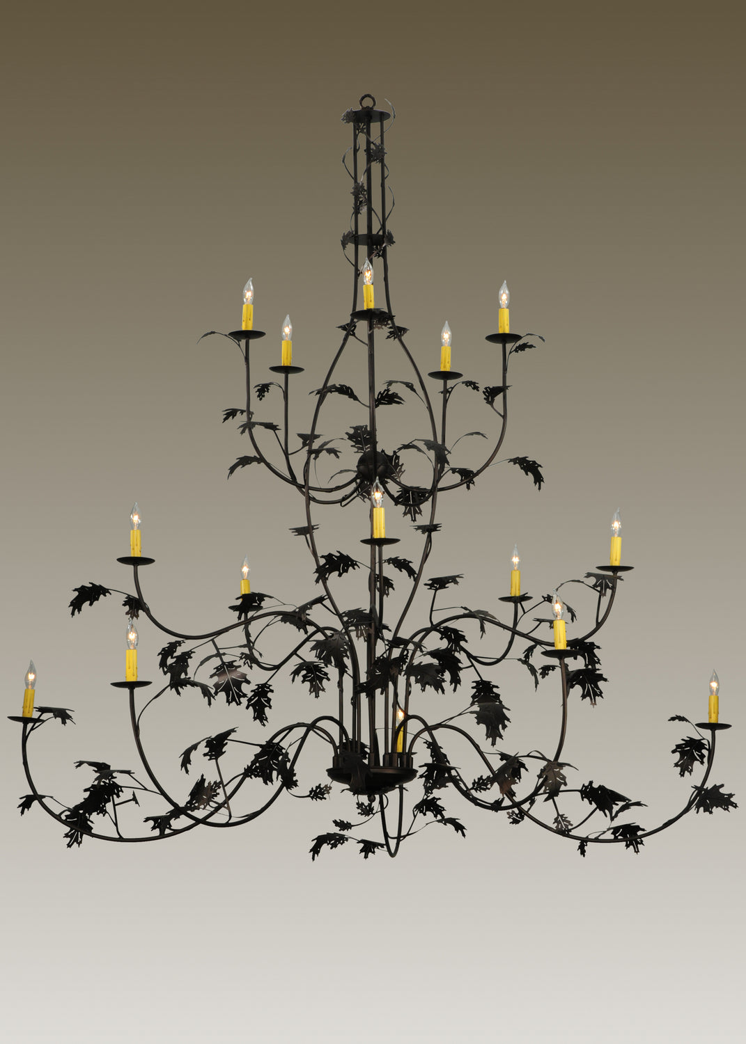 Meyda Tiffany Oak Leaf 134147 Chandelier Light - Mahogany Bronze