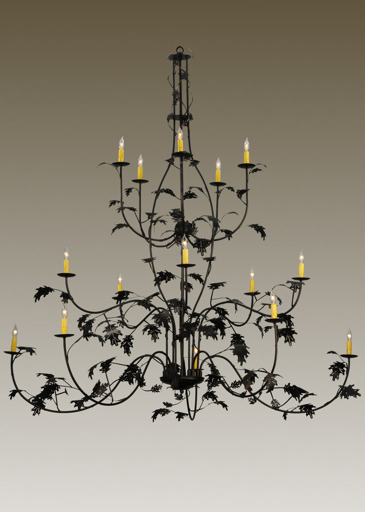 Meyda Tiffany Oak Leaf 134147 Chandelier Light - Mahogany Bronze