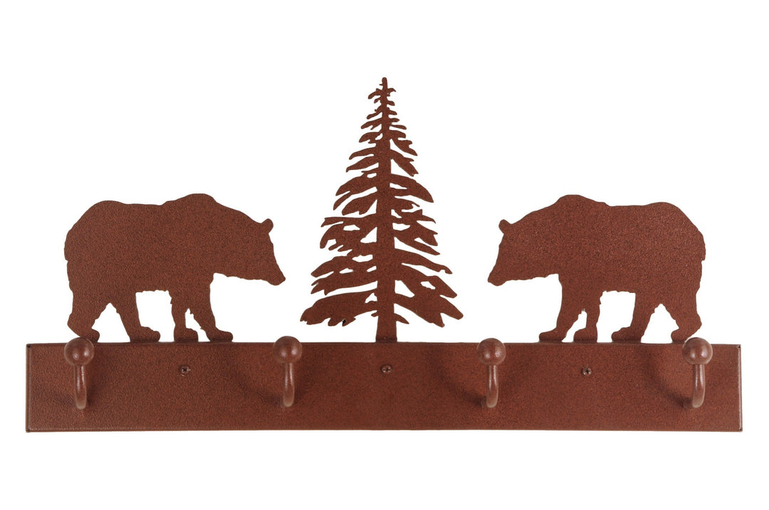 Meyda Tiffany Lighting 134177 Bear On The Loose 4 Hooks Coat Rack Home Decor Bronze / Dark