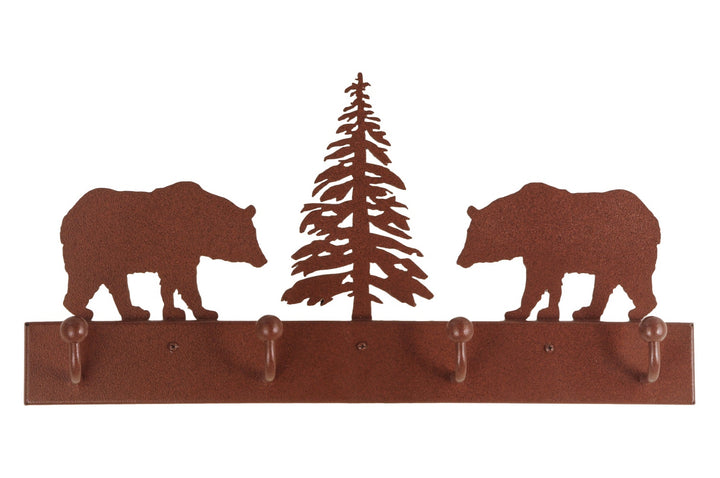 Meyda Tiffany Lighting 134177 Bear On The Loose 4 Hooks Coat Rack Home Decor Bronze / Dark