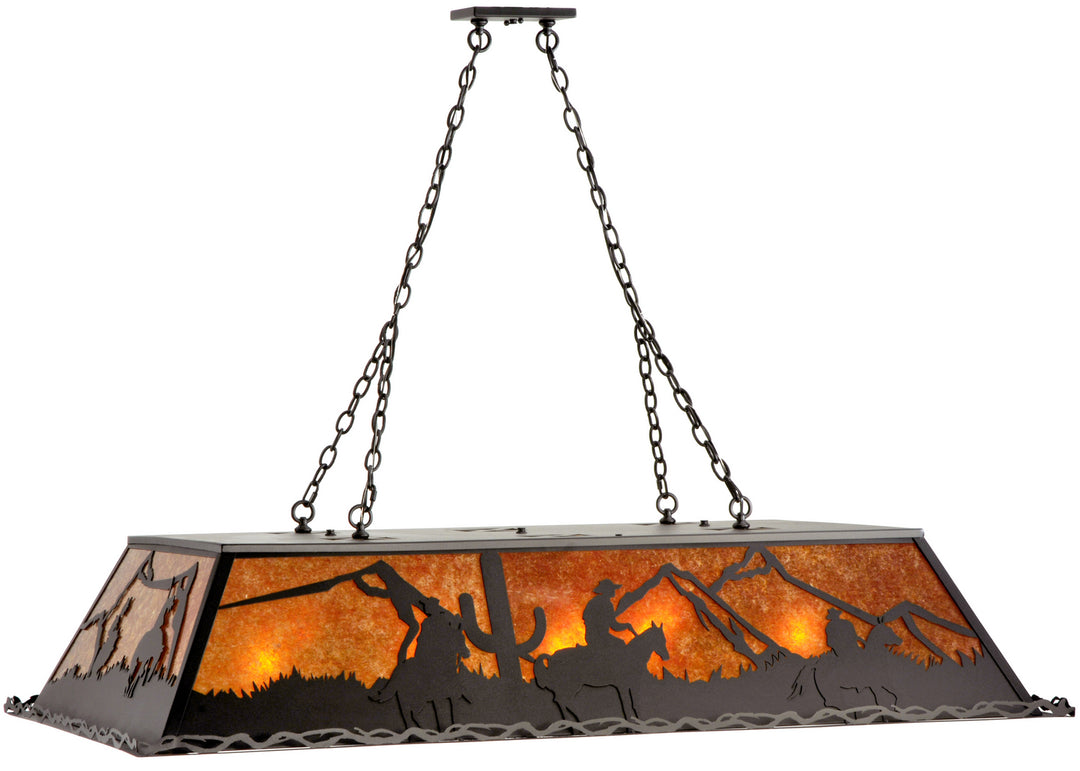 Meyda Tiffany Duke 134436 Pendant Light - Black/Amber Mica