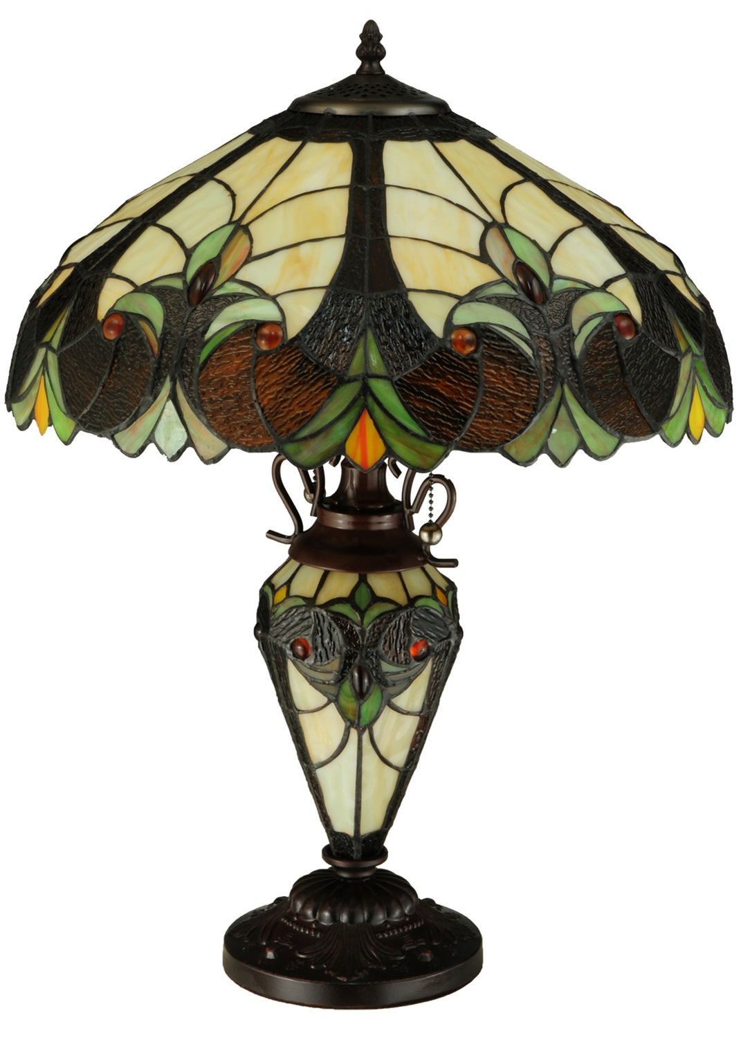 Meyda Tiffany Lighting 134528 Sebastian Two Light Table Lamp Lamp Bronze / Dark