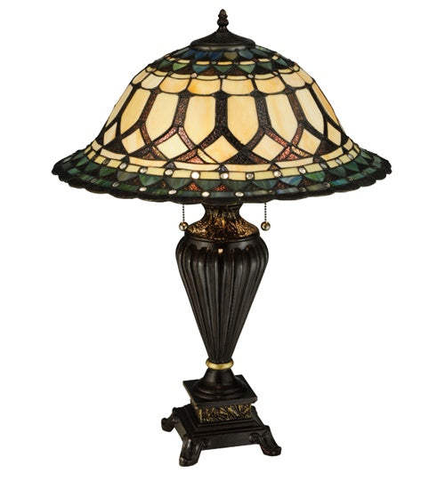 Meyda Tiffany Lighting 134536 Aello Three Light Table Lamp Lamp Bronze / Dark
