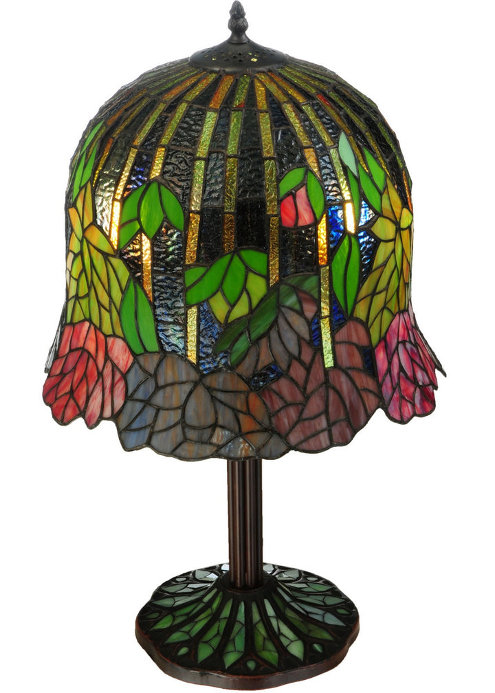 Meyda Tiffany Lighting 134540 Tiffany Honey Locust Two Light Table Lamp Lamp Bronze / Dark