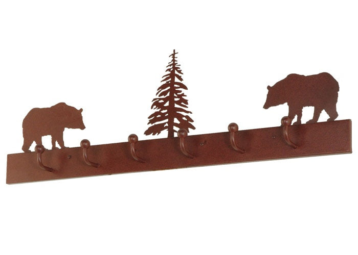 Meyda Tiffany Lighting 134606 Bear On The Loose 6 Hooks Coat Rack Home Decor Bronze / Dark