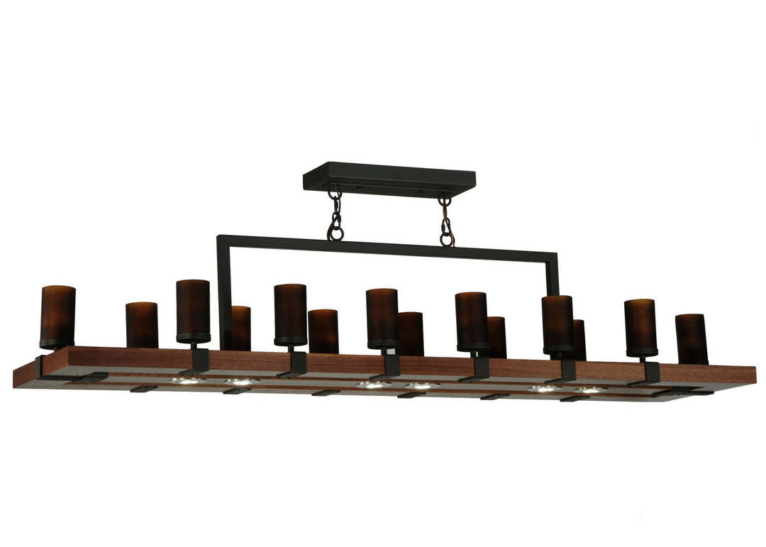 Meyda Tiffany Grand Terrace 135930 Pendant Light - Natural Wood, Wrought Iron