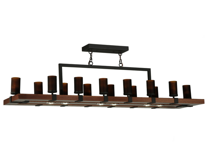 Meyda Tiffany Grand Terrace 135930 Pendant Light - Natural Wood, Wrought Iron