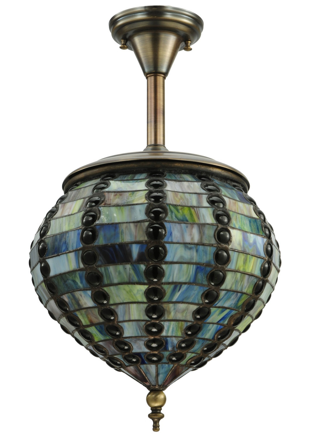 Meyda Tiffany Jeweled Beehive 136106 Pendant Light - Pewter