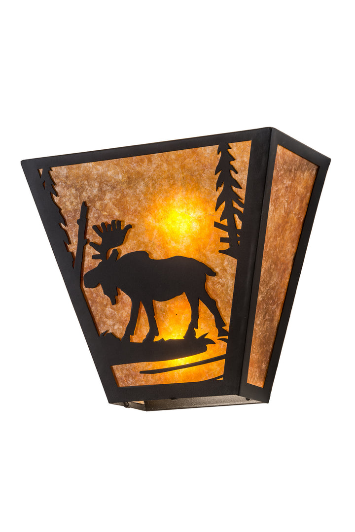 Meyda Tiffany Moose Creek 81105 Wall Light - Black/Amber Mica