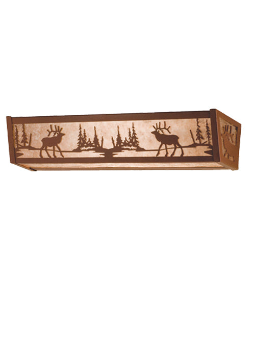 Meyda Tiffany Elk At Lake 81148 Wall Light - Rust