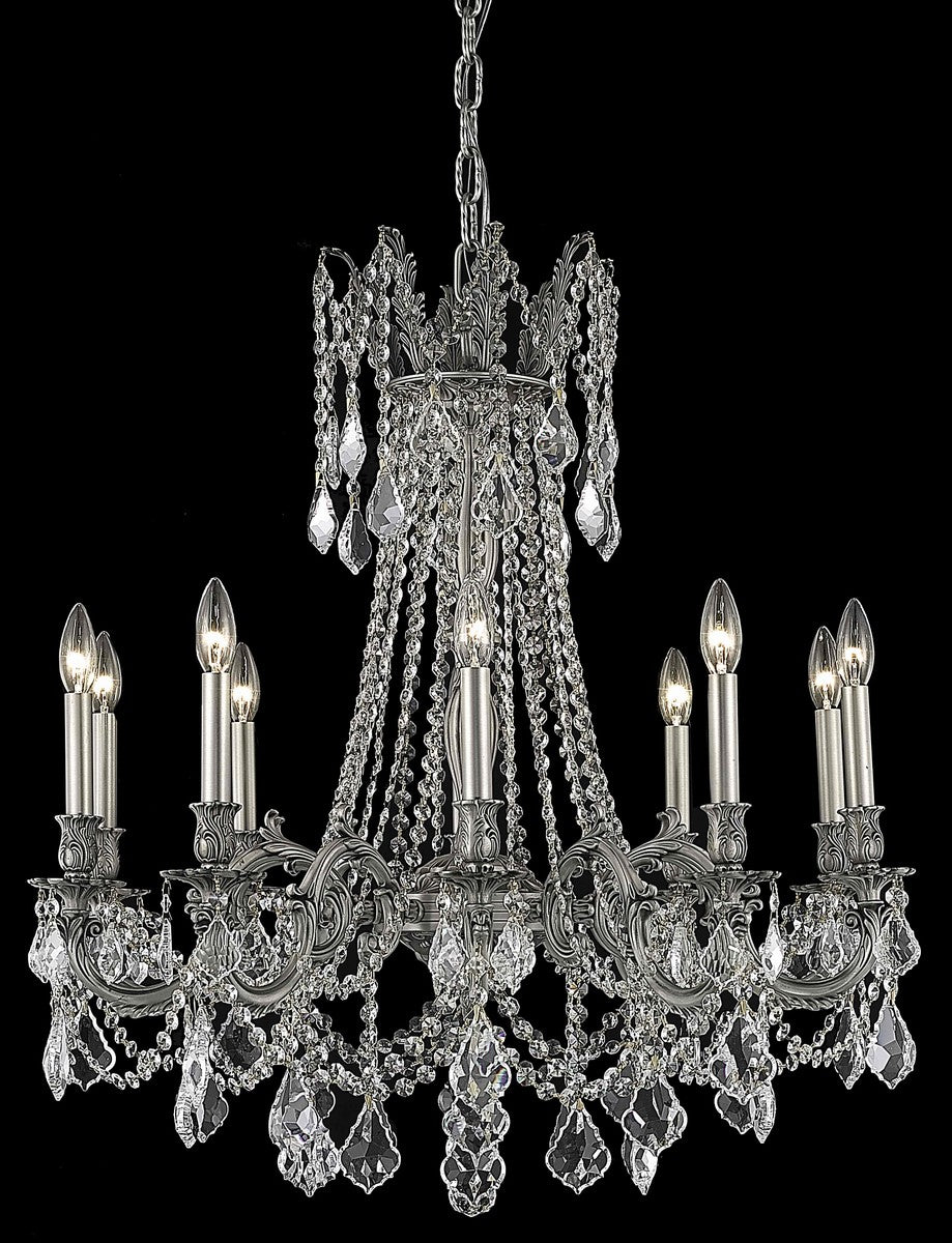 Elegant Rosalia 9210D28PW/RC Chandelier Light - Pewter