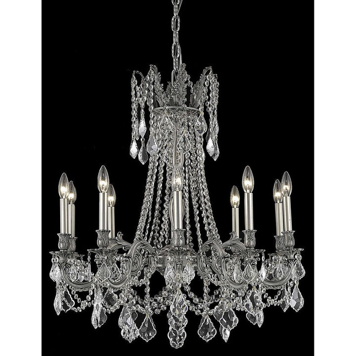 Elegant Rosalia 9210D28PW/RC Chandelier Light - Pewter