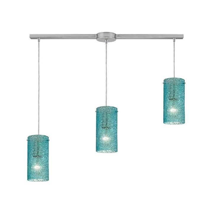 Elk Ice Fragments 10242/3L-AQ Pendant Light - Satin Nickel
