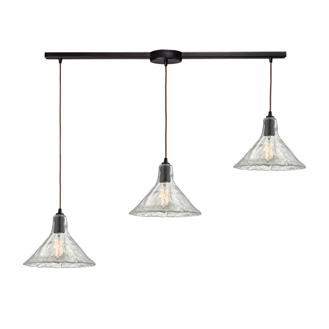 Elk Hand Formed Glass 10435/3L Pendant Light - Oil Rubbed Bronze