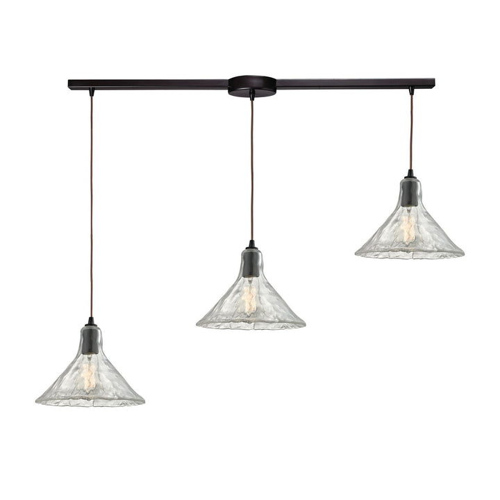 Elk Hand Formed Glass 10435/3L Pendant Light - Oil Rubbed Bronze