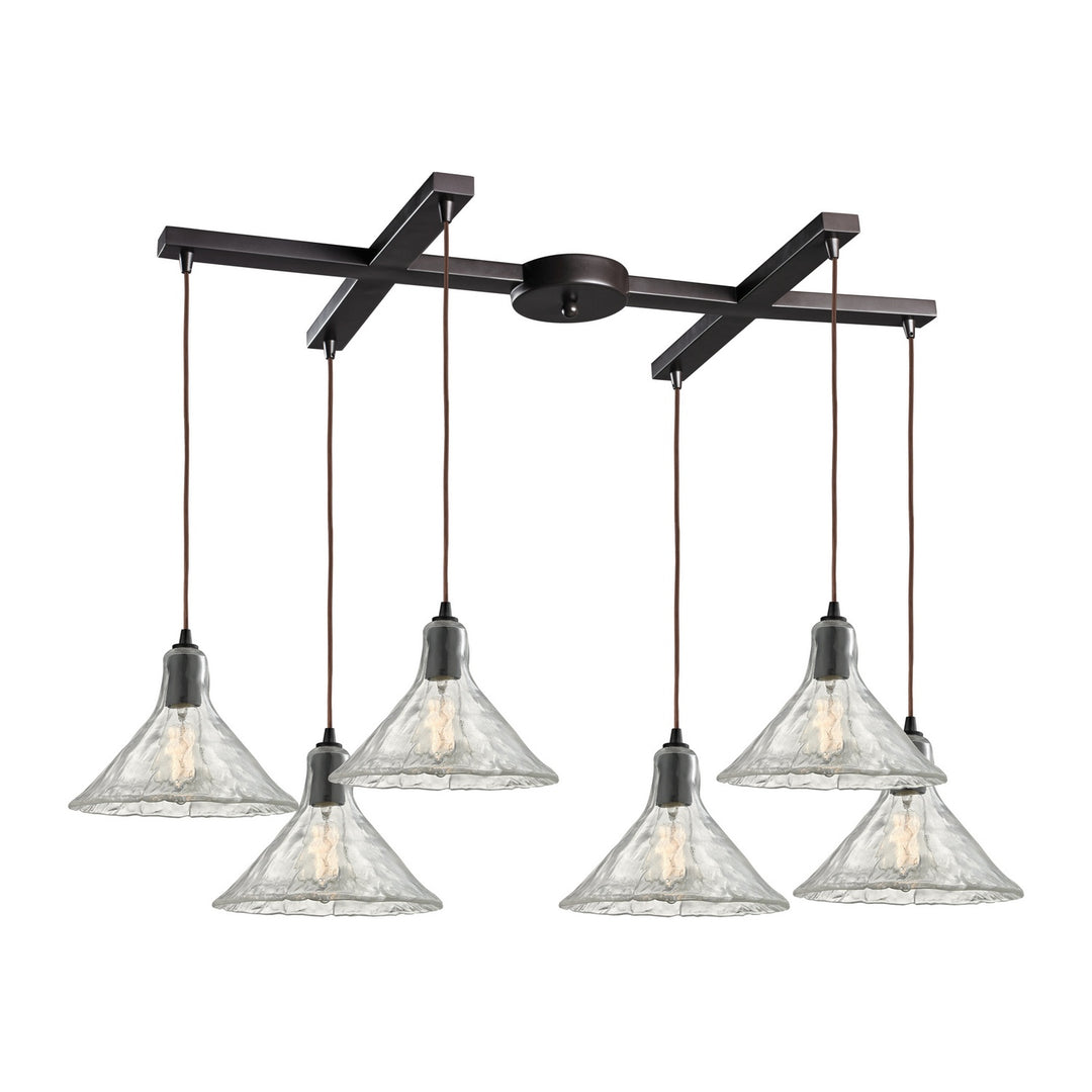 Elk Hand Formed Glass 10435/6 Pendant Light - Oil Rubbed Bronze