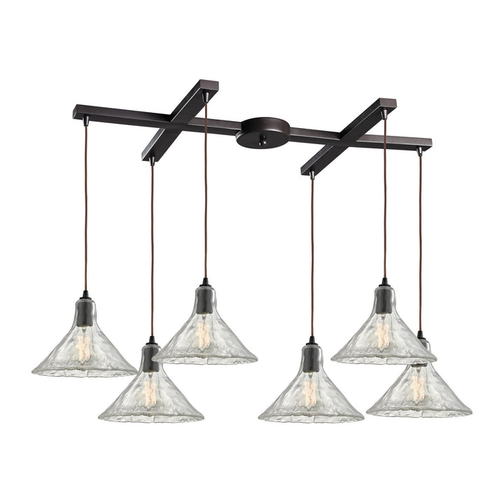 Elk Hand Formed Glass 10435/6 Pendant Light - Oil Rubbed Bronze