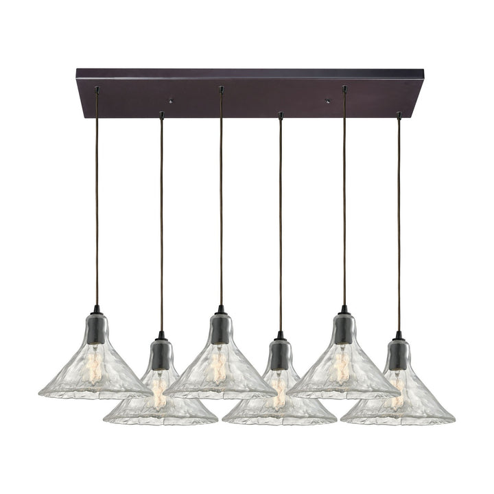 Elk Hand Formed Glass 10435/6RC Pendant Light - Oil Rubbed Bronze