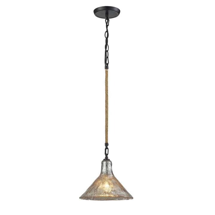 Elk Hand Formed Glass 10436/1 Pendant Light - Oil Rubbed Bronze