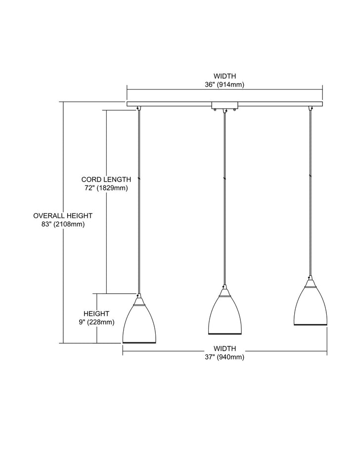 Elk Layers 10464/3L Pendant Light - Satin Nickel