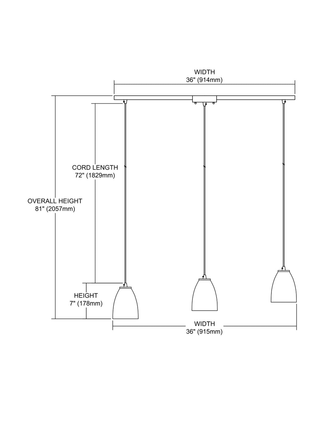 Elk Fissure 10465/3L-BRF Pendant Light - Satin Nickel
