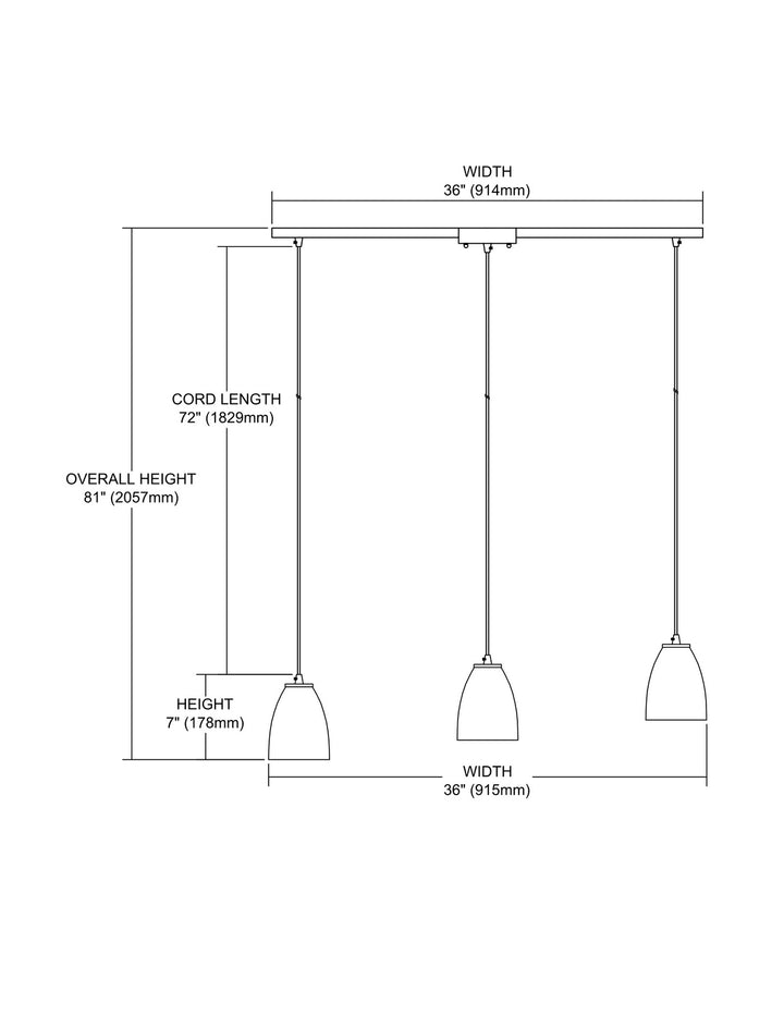 Elk Fissure 10465/3L-BRF Pendant Light - Satin Nickel